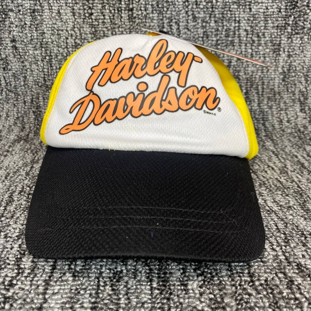 NWT Harley Davidson Script Hat Girls Youth High Ponytail Mesh Trucker Cap 4-14